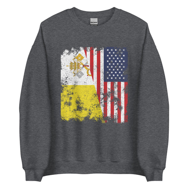 Vatican City USA Flag - Half American Sweatshirt