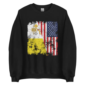 Vatican City USA Flag - Half American Sweatshirt