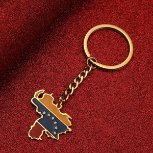 Venezuela Flag Map Keychain Collection