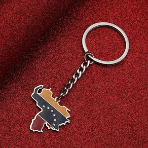 Venezuela Flag Map Keychain Collection