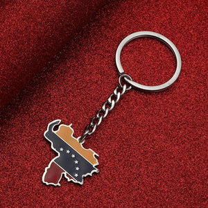 Venezuela Flag Map Keychain Collection