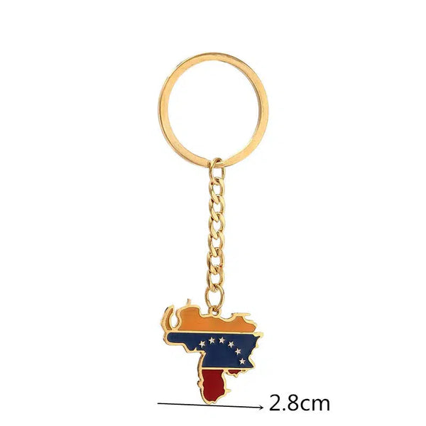 Venezuela Flag Map Keychain Collection