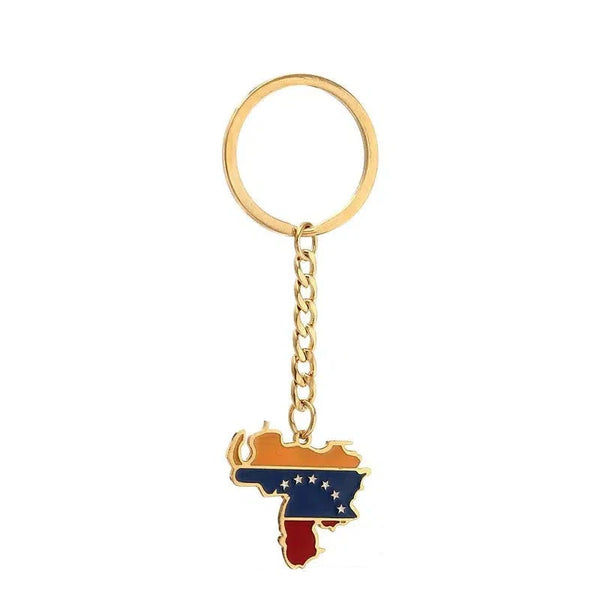 Venezuela Flag Map Keychain Collection