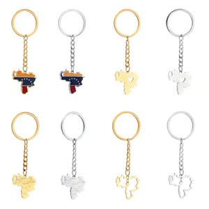 Venezuela Flag Map Keychain Collection