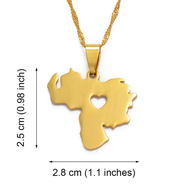 Venezuela Map Necklace