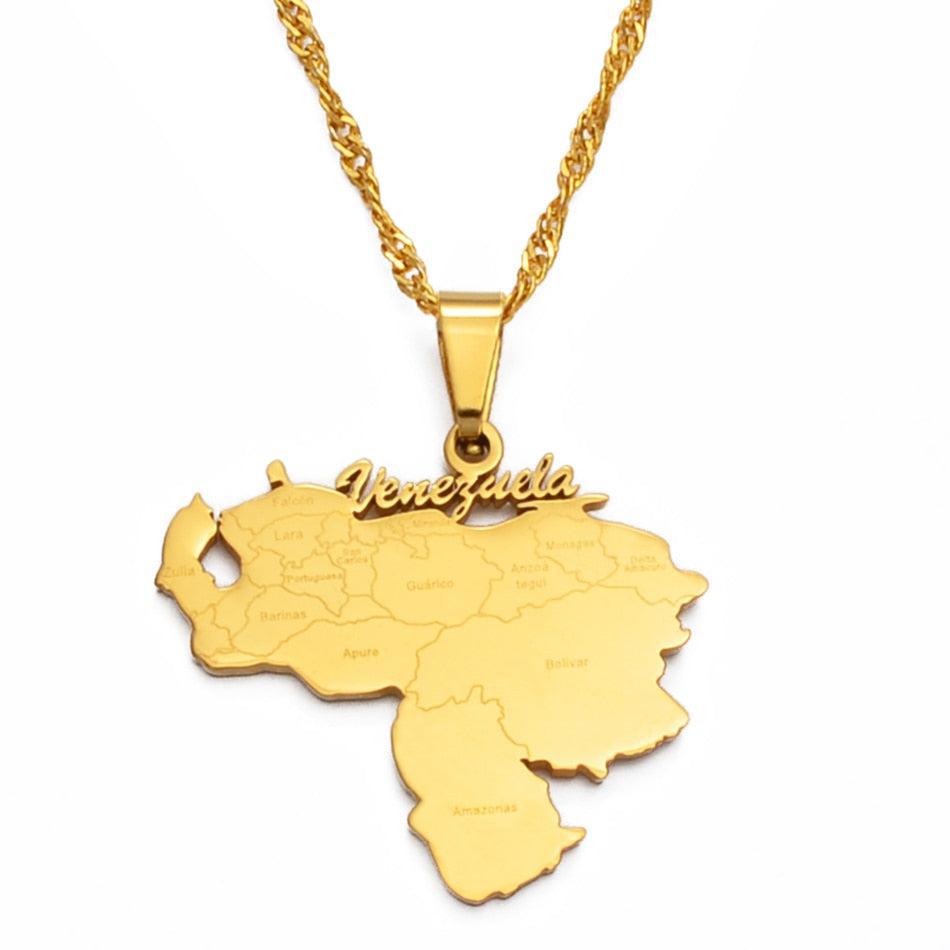 Venezuela Map Necklace