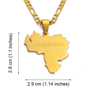 Venezuela Map Necklace