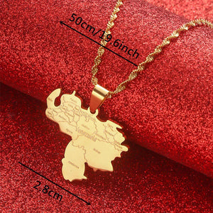 Venezuela Map Necklace