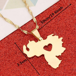 Venezuela Map Necklace