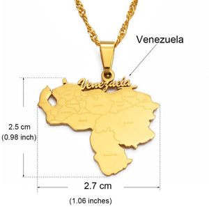 Venezuela Map Necklace