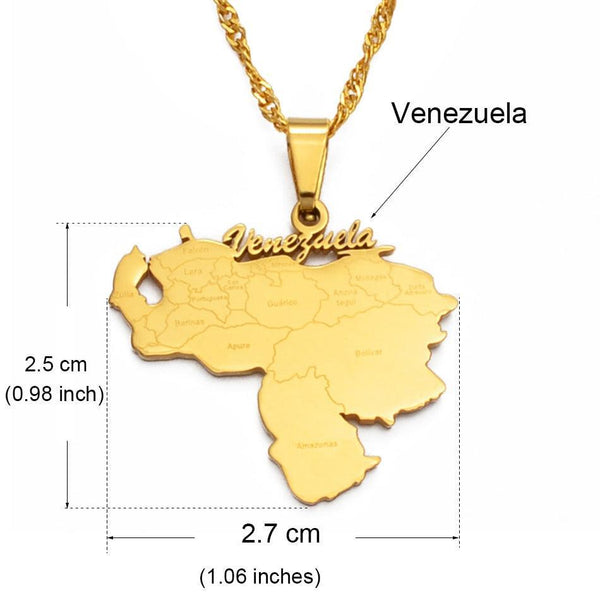 Venezuela Map Necklace