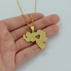 Venezuela Map Necklace