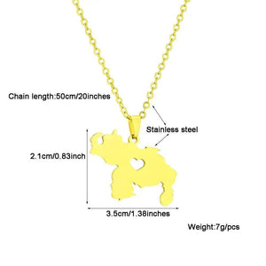 Venezuela Map Necklace