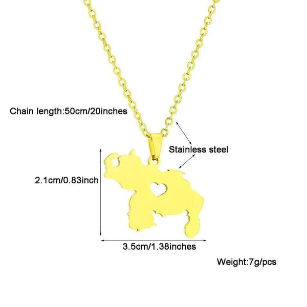 Venezuela Map Necklace