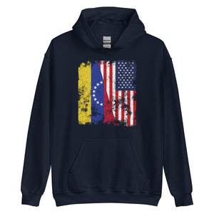 Venezuela USA Flag - Half American Hoodie