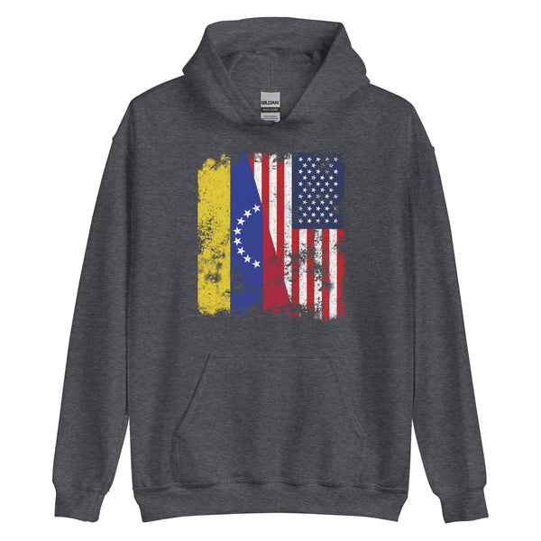 Venezuela USA Flag - Half American Hoodie