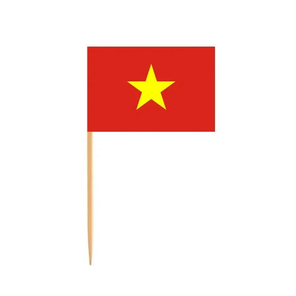 Vietnam Flag Toothpicks - Cupcake Toppers (100Pcs)