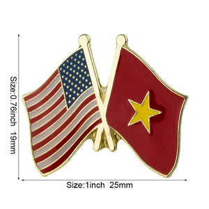 Vietnam Friendship Flag Lapel Pin Collection - Enamel Pin Flag