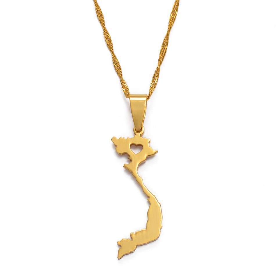 Vietnam Map Necklace