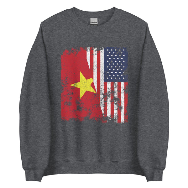 Vietnam USA Flag - Half American Sweatshirt