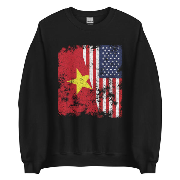 Vietnam USA Flag - Half American Sweatshirt