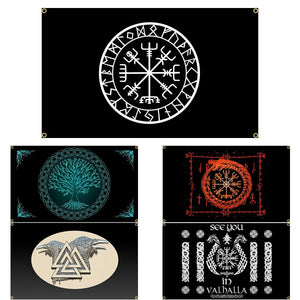 Viking Flags - Odin and Valhalla Flags - 90x150cm(3x5ft) - 60x90cm(2x3ft)