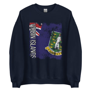 Virgin Islands Uk Flag - Distressed Flag Sweatshirt