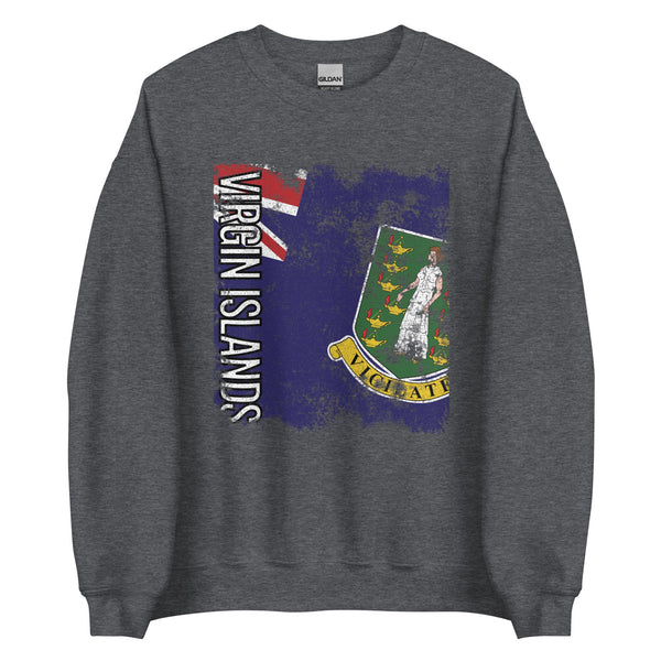 Virgin Islands Uk Flag - Distressed Flag Sweatshirt