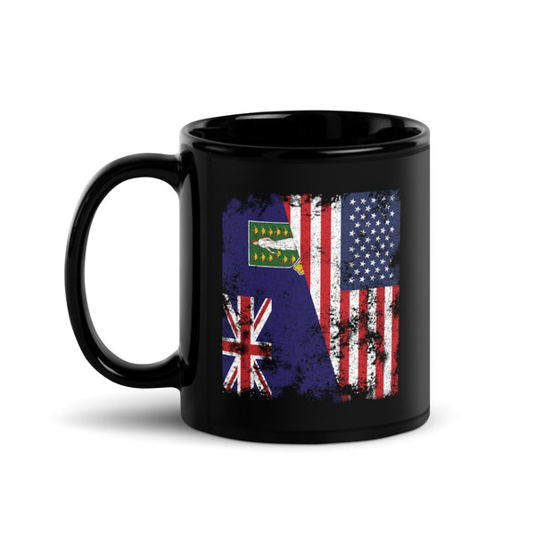 Virgin Islands Uk USA Flag Half American Mug