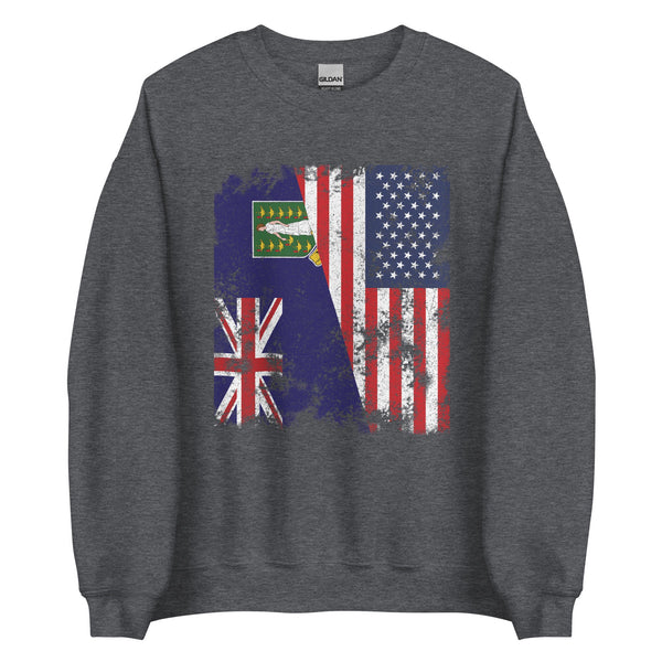 Virgin Islands Uk USA Flag Half American Sweatshirt