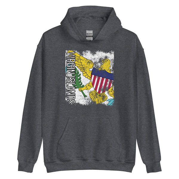 Virgin Islands Usa Flag - Distressed Flag Hoodie