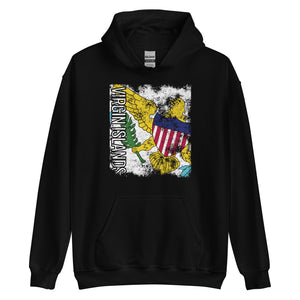 Virgin Islands Usa Flag - Distressed Flag Hoodie