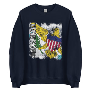 Virgin Islands Usa Flag - Distressed Flag Sweatshirt