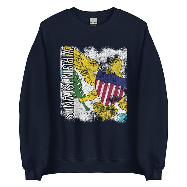 Virgin Islands Usa Flag - Distressed Flag Sweatshirt