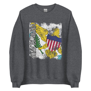 Virgin Islands Usa Flag - Distressed Flag Sweatshirt