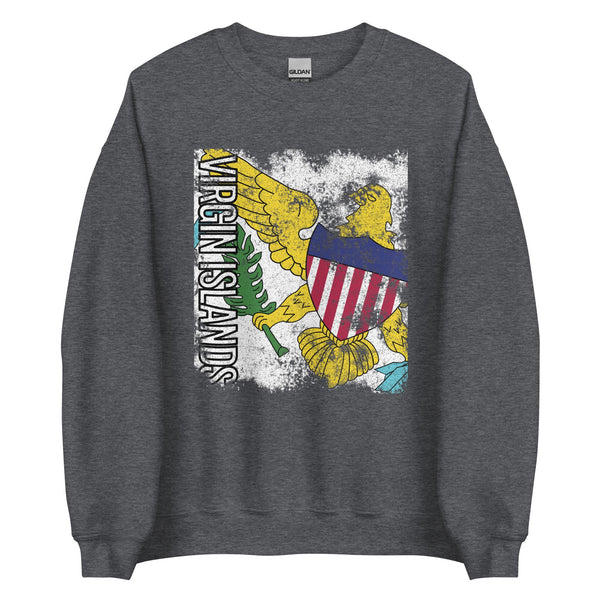 Virgin Islands Usa Flag - Distressed Flag Sweatshirt