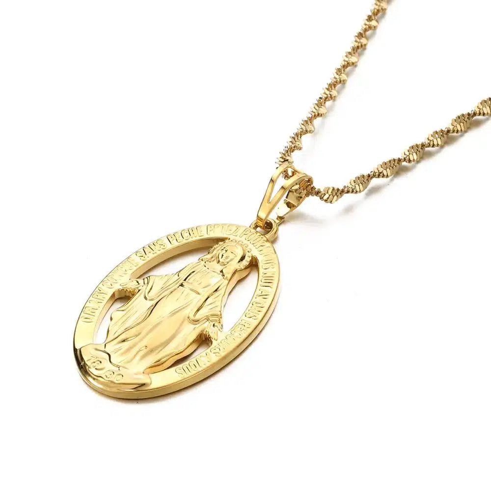 Virgin Mary Pendant Necklace