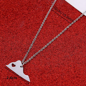 Virginia USA Map Necklace