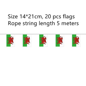 Wales Flag Bunting Banner - 20Pcs