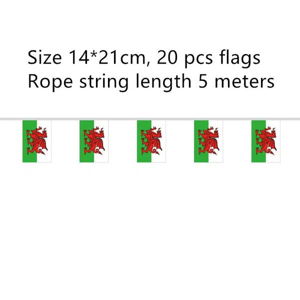 Wales Flag Bunting Banner - 20Pcs