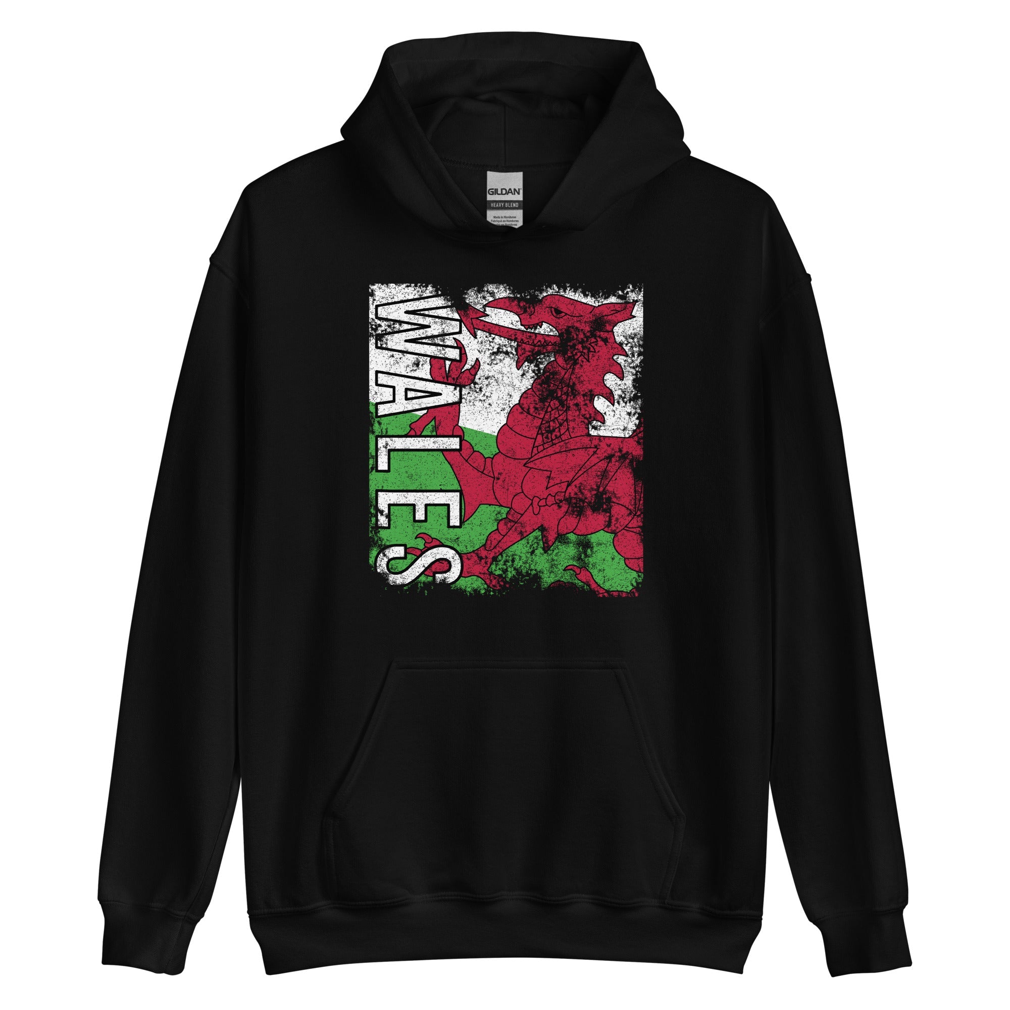 Wales Flag - Distressed Flag Hoodie