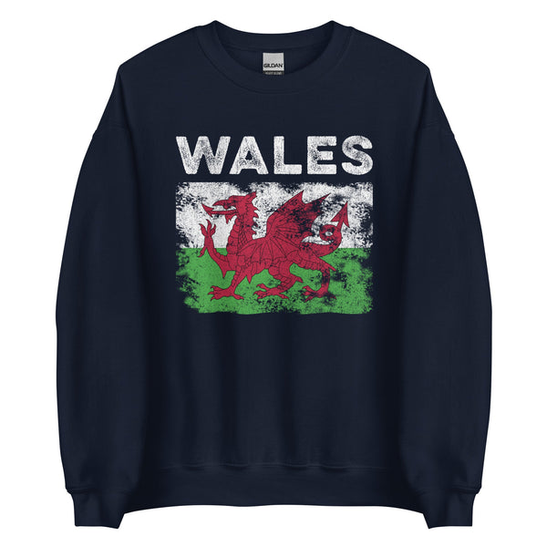 Wales Flag Distressed - Welsh Flag Sweatshirt