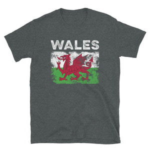 Wales Flag Distressed - Welsh Flag T-Shirt