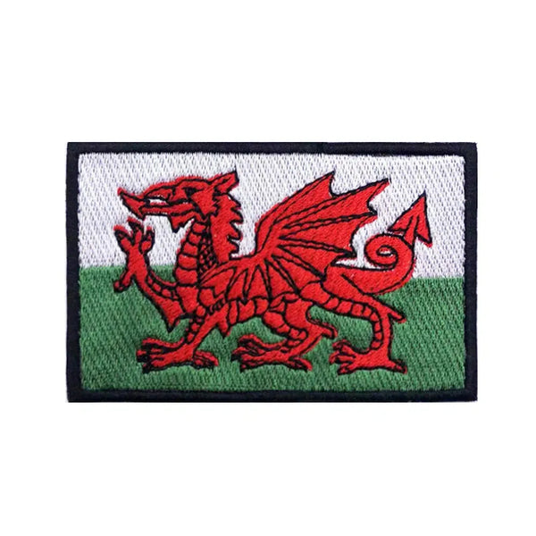 Wales Flag Patch - Iron On/Hook & Loop Patch