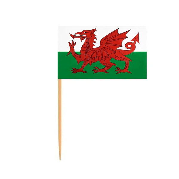 Wales Flag Toothpicks - Cupcake Toppers (100Pcs)
