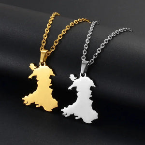 Wales Map Necklace