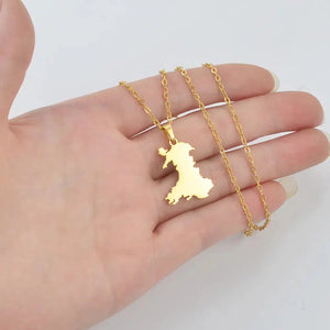 Wales Map Necklace