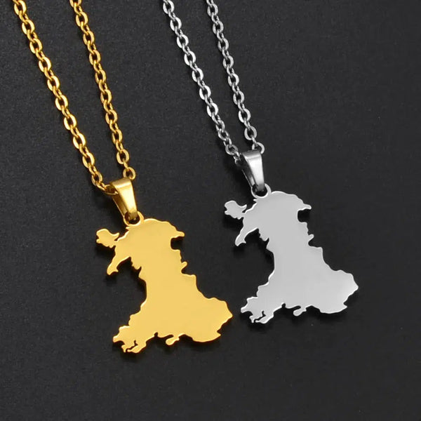 Wales Map Necklace