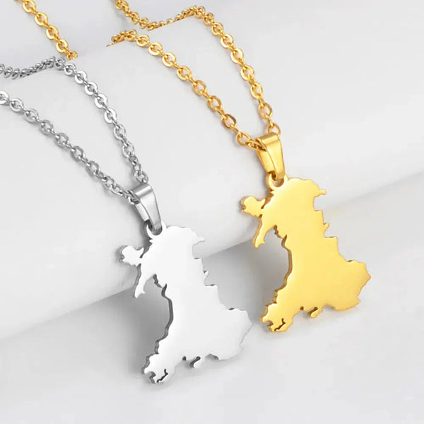 Wales Map Necklace