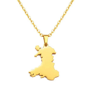 Wales Map Necklace